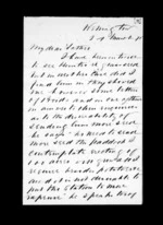 2 pages written 24 Mar 1875 by Sir Robert Donald Douglas Maclean in Wellington to Sir Donald McLean, from Inward family correspondence - Douglas Maclean (son)