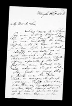 2 pages written 5 Sep 1853 by Robert Roger Strang in Wellington to Sir Donald McLean, from Family correspondence - Robert Strang (father-in-law)
