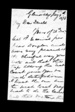 6 pages written 1872-1873 by Archibald John McLean in Glenorchy to Sir Donald McLean, from Inward family correspondence - Archibald John McLean (brother)
