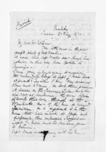 2 pages written 30 Aug 1870 by H F Way in Maketu to Sir Donald McLean, from Inward letters and diary extracts - H F Way