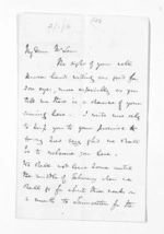 3 pages written 21 Oct 1864 by Sir Thomas Robert Gore Browne to Sir Donald McLean, from Inward letters - Sir Thomas Gore Browne (Governor)