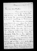 4 pages written 15 Dec 1851 by Sir Donald McLean in Ahuriri to Susan Douglas McLean, from Inward family correspondence - Susan McLean (wife)