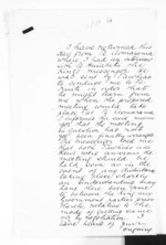 2 pages written by Topia Peehi Turoa, from Native Minister - Meetings with Waikato chiefs and final pacification of the King Country