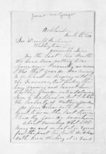 3 pages written 28 Mar 1876 by Janet McGregor in Auckland Region to Sir Donald McLean in Wellington, from Inward letters - Surnames, Macfar - McHar