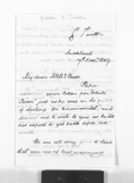 3 pages written 7 Dec 1859 by Gibson Kirke Turton in Auckland Region to Sir Donald McLean, from Inward letters -  Surnames, Tuk - Tur