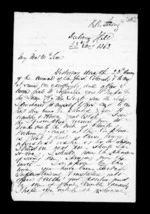 3 pages written 23 Jan 1863 by Robert Roger Strang to Sir Donald McLean, from Family correspondence - Robert Strang (father-in-law)