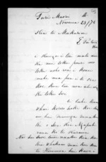 3 pages written 23 Nov 1876 by Hori Karaka to Sir Donald McLean, from Documents in Maori