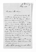 4 pages written 11 Feb 1856 by Captain Byron Drury to Sir Donald McLean, from Inward letters - Surnames, Dri - Dru
