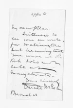 1 page written 8 Mar 1858 by Sir Donald McLean to Donald Gollan, from Inward letters - Donald Gollan