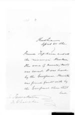 6 pages written 25 Apr 1860 by Hone Wetere Te Rerenga in Kawhia to Te Tapihana, from Secretary, Native Department - War in Taranaki and Waikato and  King Movement