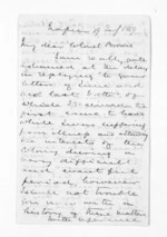 4 pages written 19 Feb 1869 by Sir Donald McLean in Napier City to Sir Thomas Robert Gore Browne, from Inward letters - Sir Thomas Gore Browne (Governor)