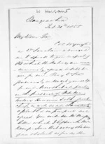 2 pages written 21 Feb 1855 by Walter Harsant to Sir Donald McLean, from Inward letters - Walter Harsant