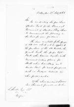 6 pages written 23 Jul 1868 by Sir Donald McLean in Wellington to Samuel Locke in Napier City, from Hawke's Bay.  McLean and J D Ormond, Superintendents - Letters to Superintendent