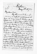 3 pages written 1 May 1873 by Robert Smelt Bush in Raglan, from Inward letters - Robert S Bush