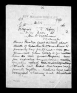 2 pages written 31 Dec 1872 by Francis Edwards Hamlin in Napier City to Sir Donald McLean in Wellington, from Native Minister - Inward telegrams