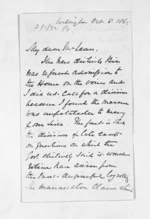4 pages written 8 Oct 1865 by James Edward FitzGerald in Wellington to Sir Donald McLean, from Inward letters - J E FitzGerald