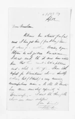 1 page written by Francis Dart Fenton to Sir Donald McLean, from Inward letters - F D Fenton