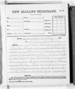 2 pages written 31 May 1876 by Sir Donald McLean in Cambridge to Te Awamutu, from Native Minister and Minister of Colonial Defence - Outward telegrams