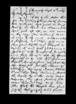 4 pages written 10 Aug 1869 by Archibald John McLean in Glenorchy to Sir Donald McLean, from Inward family correspondence - Archibald John McLean (brother)