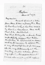 4 pages written 12 Jun 1873 by Robert Smelt Bush in Raglan to Sir Donald McLean in Wellington, from Inward letters - Robert S Bush