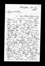 2 pages written 28 May 1861 by Robert Roger Strang in Wellington to Sir Donald McLean, from Family correspondence - Robert Strang (father-in-law)