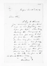 6 pages written 10 Dec 1874 by George Thomas Fannin in Napier City to Sir Donald McLean in Auckland City, from Inward letters - G T Fannin