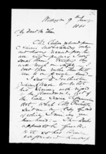 2 pages written 9 May 1861 by Robert Roger Strang in Wellington to Sir Donald McLean, from Family correspondence - Robert Strang (father-in-law)