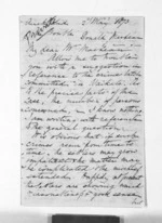 5 pages written 2 May 1873 by Sir William Martin in Auckland Region to Sir Donald McLean, from Inward letters - Sir William Martin