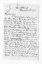 2 pages written 21 Mar 1873 by Robert Smelt Bush in Auckland Region to Sir Donald McLean, from Inward letters - Robert S Bush