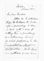 3 pages written 7 Jun 1875 by Sir John Hall in London to Sir Donald McLean, from Inward letters -  Sir John Hall