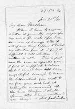 6 pages written 21 Jun 1865 by Bingham Arthur Ferard to Sir Donald McLean, from Inward letters - B A Ferard