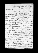 3 pages written 12 Jun 1869 by Archibald John McLean in Glenorchy, from Inward family correspondence - Archibald John McLean (brother)