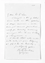 1 page written 5 Mar 1870 by Henry Tacy Clarke to Sir Donald McLean, from Inward letters - Henry Tacy Clarke