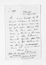 2 pages written 12 Sep 1876 by Thomas William Lewis in Wellington, from Inward letters -  T W Lewis