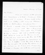 3 pages written 17 Jan 1870 by John Davies Ormond in Napier City to Sir Donald McLean, from Inward letters - J D Ormond