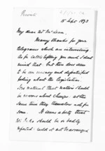 4 pages written 15 Sep 1873 by Sir James Fergusson in New Zealand to Sir Donald McLean, from Inward letters - Sir James Fergusson (Governor)