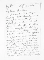 2 pages written 9 Jul 1869 by William John Warburton Hamilton to Sir Donald McLean, from Inward letters - J W Hamilton