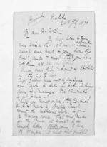 3 pages written 26 Jul 1870 by H F Way in Maketu to Sir Donald McLean, from Inward letters and diary extracts - H F Way