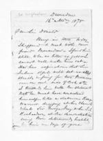 5 pages written 16 Nov 1875 by Edward McGlashan in Dunedin City to Sir Donald McLean in Wellington, from Inward letters - Surnames, Macfar - McHar
