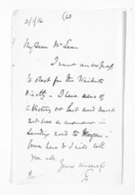 1 page written by Sir Thomas Robert Gore Browne to Sir Donald McLean, from Inward letters -  Sir Thomas Gore Browne (Governor)