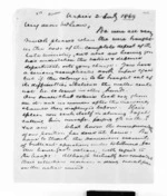 2 pages written 2 Jul 1869 by John Gibson Kinross in Napier City to Sir Donald McLean, from Inward letters -  John G Kinross