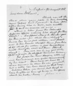 2 pages written 21 Aug 1866 by John Gibson Kinross in Napier City to Sir Donald McLean, from Inward letters -  John G Kinross