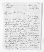 4 pages written 3 Jul 1871 by Philip Harington in Wellington City to Sir Donald McLean, from Inward letters - Philip Harington