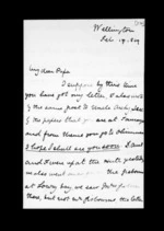 2 pages written 17 Feb 1869 by Sir Robert Donald Douglas Maclean to Sir Donald McLean, from Inward family correspondence - Douglas Maclean (son)