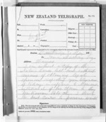 3 pages written 30 May 1876 by Sir Donald McLean in Cambridge to James Mackay in Thames, from Native Minister and Minister of Colonial Defence - Outward telegrams