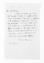 1 page written 22 Jul 1862 by Sir Thomas Robert Gore Browne to Sir Donald McLean, from Inward and outward letters - Sir Thomas Gore Browne (Governor)