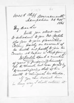 4 pages written 26 Nov 1866 by William Clarke to Sir Donald McLean in Napier City, from Inward letters - Surnames, Cla