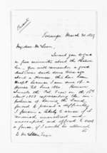 2 pages written 30 Mar 1859 by Herbert Samuel Wardell to Sir Donald McLean, from Inward letters - Surnames, War - Wat
