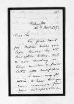 7 pages written 16 Nov 1872 by Thomas William Lewis in Wellington, from Inward letters -  T W Lewis