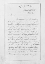 3 pages written 11 Mar 1857 by William Nicholas Searancke in Waiuku to Sir Donald McLean in Auckland Region, from Inward letters - W N Searancke